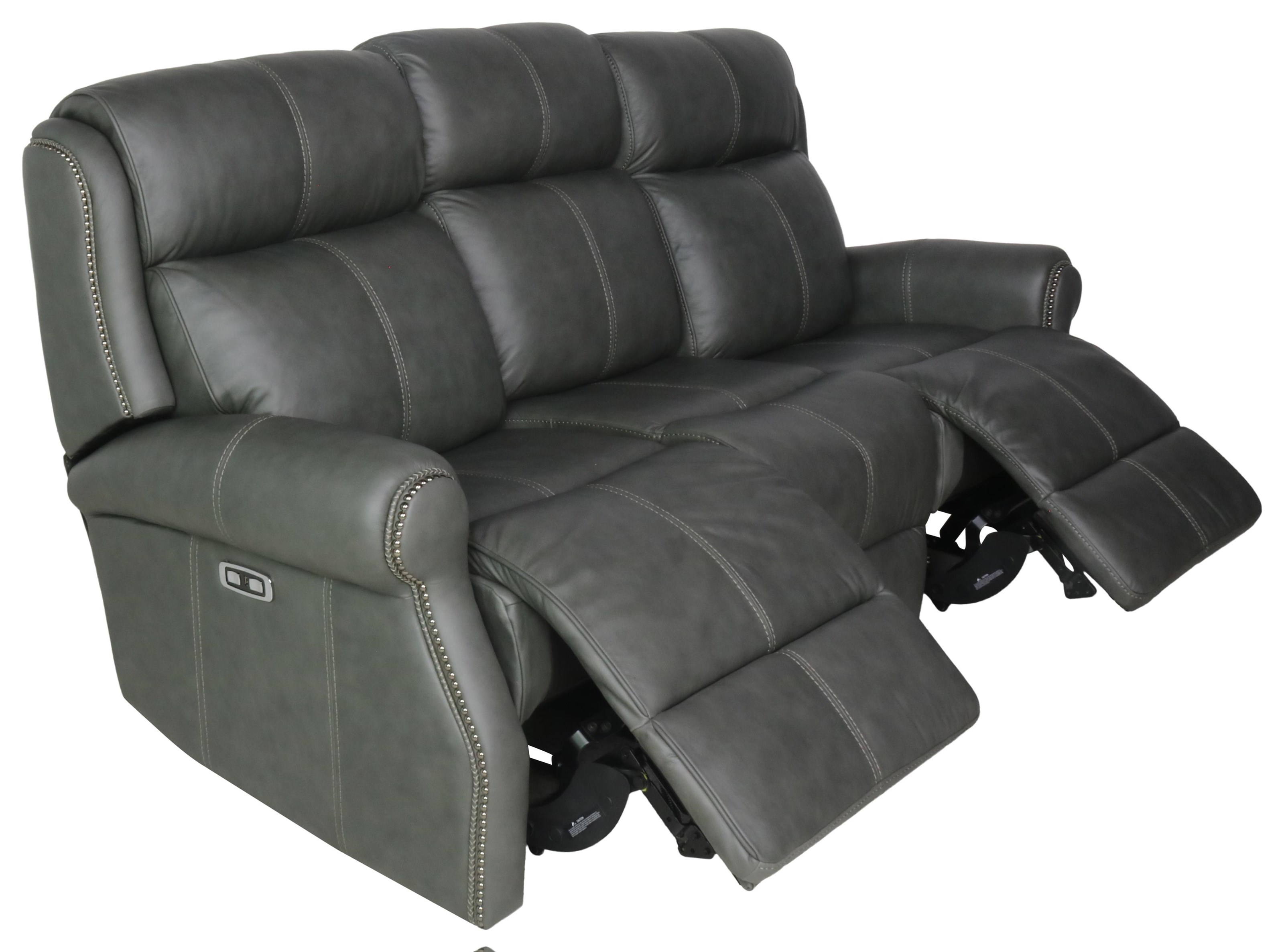 Bernhardt Mcgwire Leather Power Reclining Sofa with Power Tilt Headrests and USB Charging Ports Sprintz Furniture Reclining Sofas